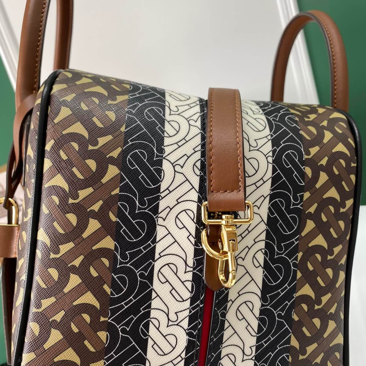 Burberry Designer Monogram B-Stripe Cube Bag, Burberry Handbag, Designer Handbag, Cheap Designer Handbag, Designer Handbag
