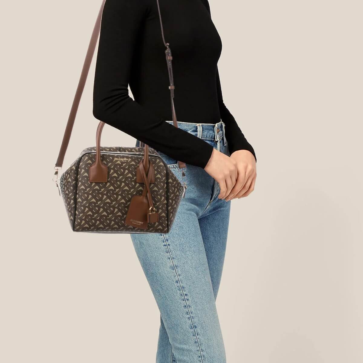 Burberry Designer Monogram B-Stripe Cube Bag, Burberry Handbag, Designer Handbag, Cheap Designer Handbag, Designer Handbag