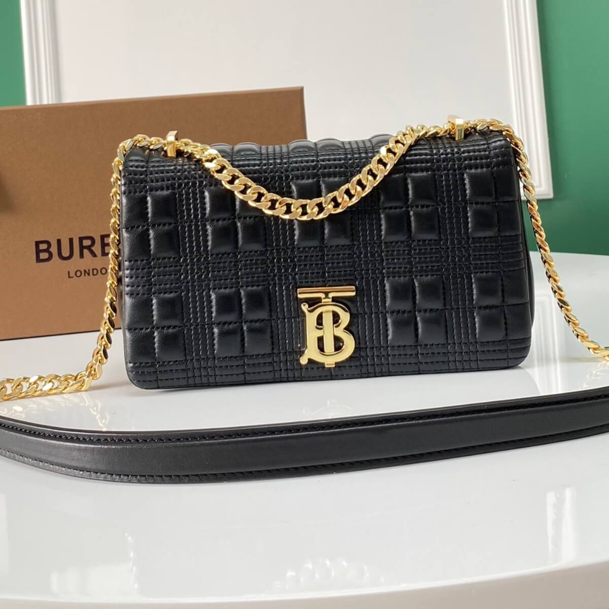 Burberry Designer TB Monogram Lola Shoulder Bag, Burberry Handbag, Designer Handbag, Cheap Designer Handbag, Designer Handbag