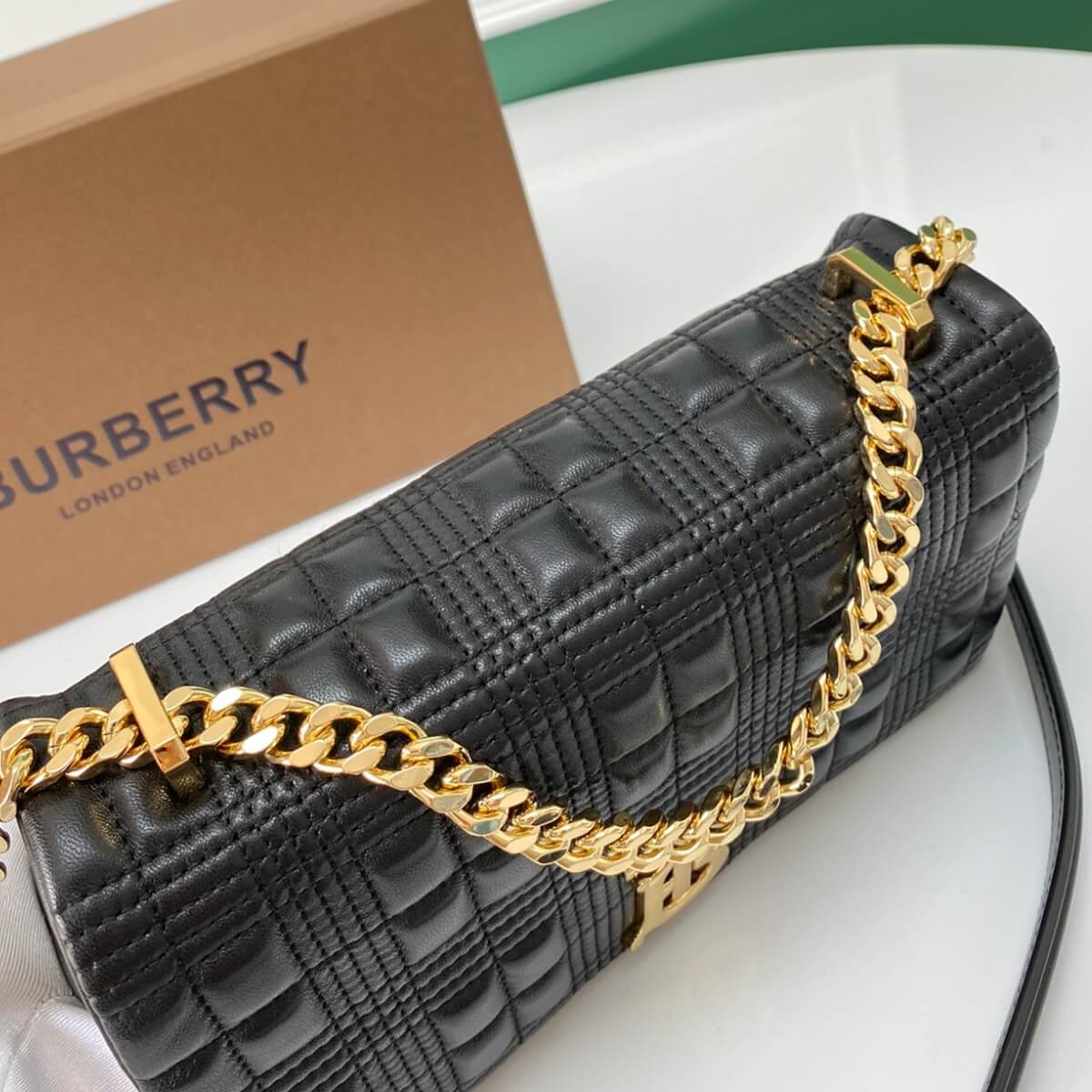 Burberry Designer TB Monogram Lola Shoulder Bag, Burberry Handbag, Designer Handbag, Cheap Designer Handbag, Designer Handbag