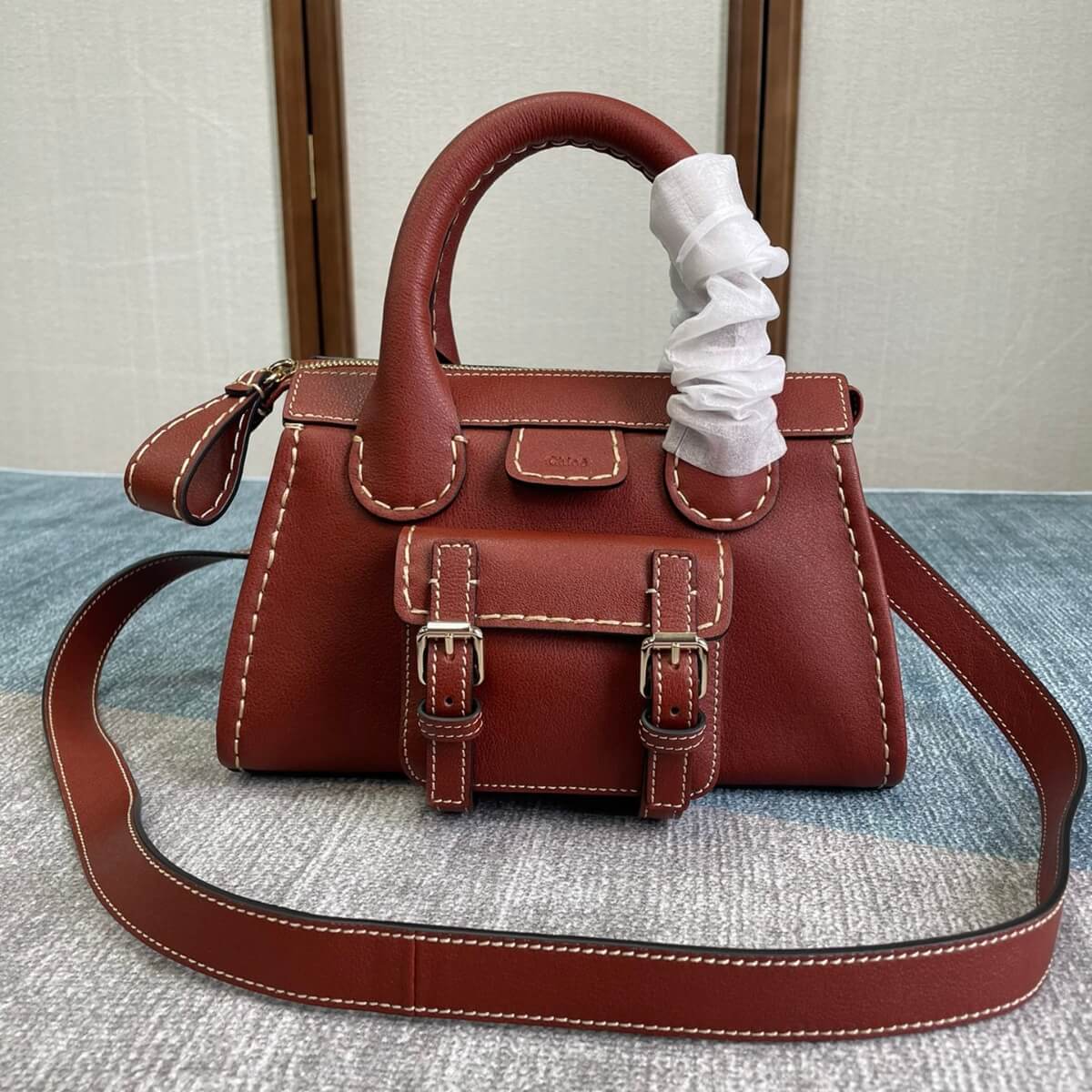 Chloe' Designer Buffalo Edith Sepia Handbag, Chloe' Handbag, Designer Handbag, Cheap Designer Handbag, Designer Handbag