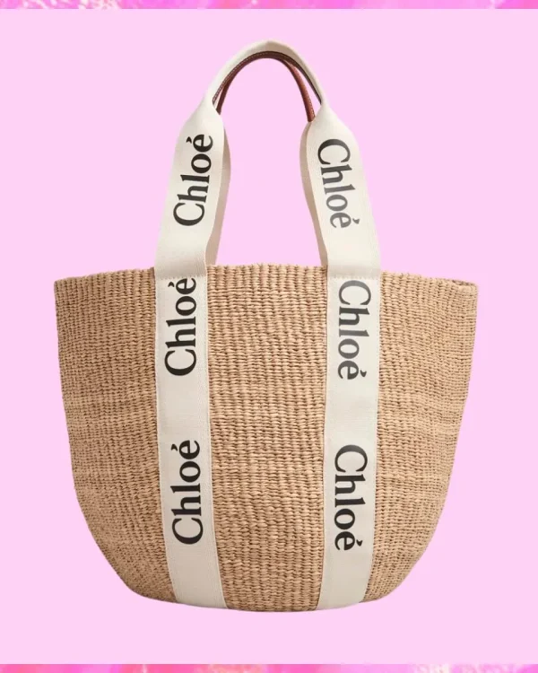 Chloe' Designer Large Woody Basket Handbag, Chloe' Handbag, Designer Handbag, Cheap Designer Handbag, Designer Handbag