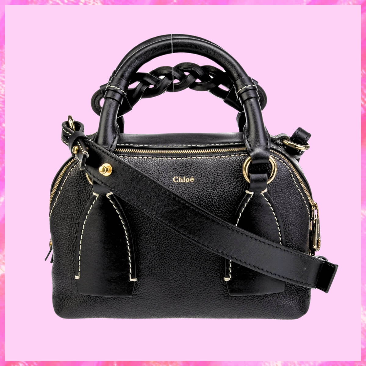Chloe' Designer Leather Daria Handbag, Chloe' Handbag, Designer Handbag, Cheap Designer Handbag, Designer Handbag