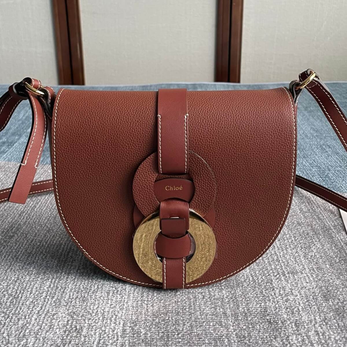 Chloe' Designer Leather Darryl Saddle Handbag, Chloe' Handbag, Designer Handbag, Cheap Designer Handbag, Designer Handbag