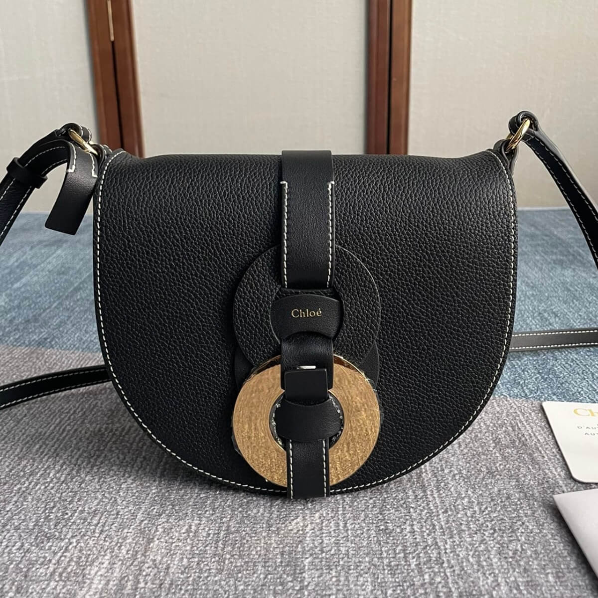 Chloe' Designer Leather Darryl Saddle Handbag, Chloe' Handbag, Designer Handbag, Cheap Designer Handbag, Designer Handbag