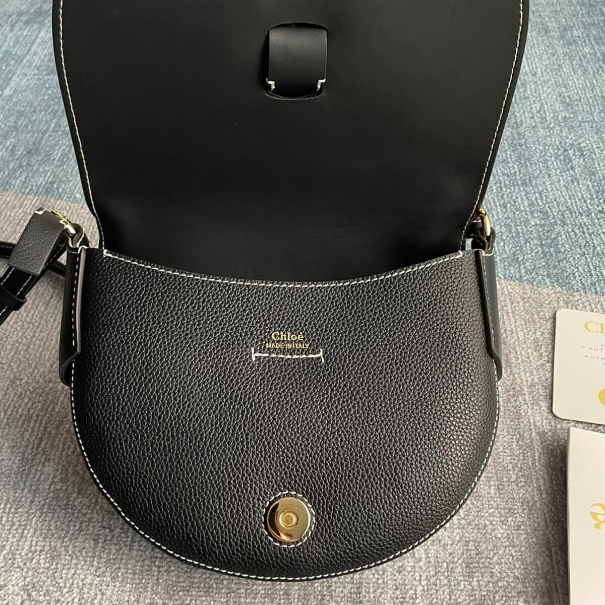 Chloe' Designer Leather Darryl Saddle Handbag, Chloe' Handbag, Designer Handbag, Cheap Designer Handbag, Designer Handbag