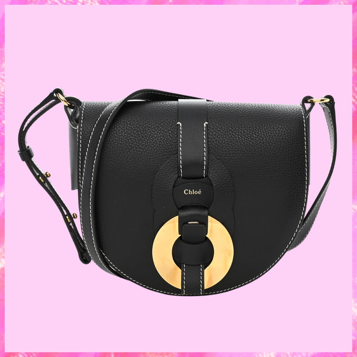 Chloe' Designer Leather Darryl Saddle Handbag, Chloe' Handbag, Designer Handbag, Cheap Designer Handbag, Designer Handbag