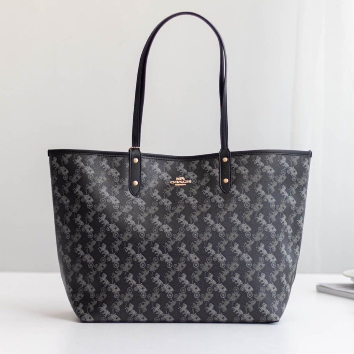 Coach Designer City Tote With Horse And Carriage Print, Coach Handbag, Designer Handbag, Cheap Designer Handbag, Designer Handbag