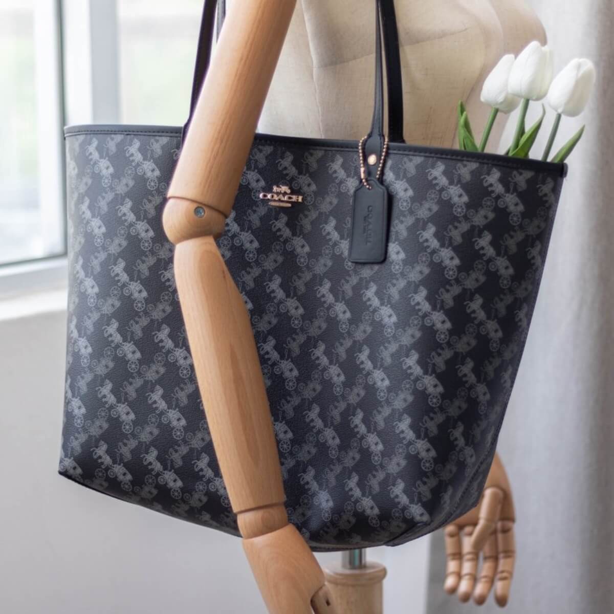 Coach Designer City Tote With Horse And Carriage Print, Coach Handbag, Designer Handbag, Cheap Designer Handbag, Designer Handbag