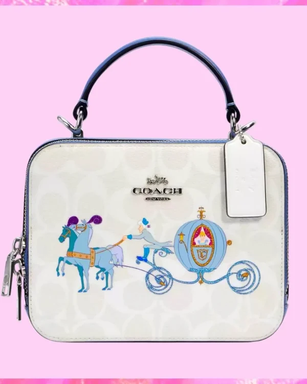 Coach Designer Coach Box Bag With Cinderella Carriage, Coach Handbag, Designer Handbag, Cheap Designer Handbag, Designer Handbag