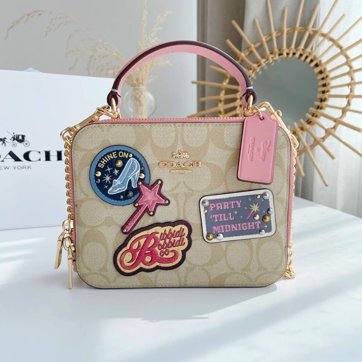 Coach Designer Disney X Box With Patches, Coach Handbag, Designer Handbag, Cheap Designer Handbag, Designer Handbag