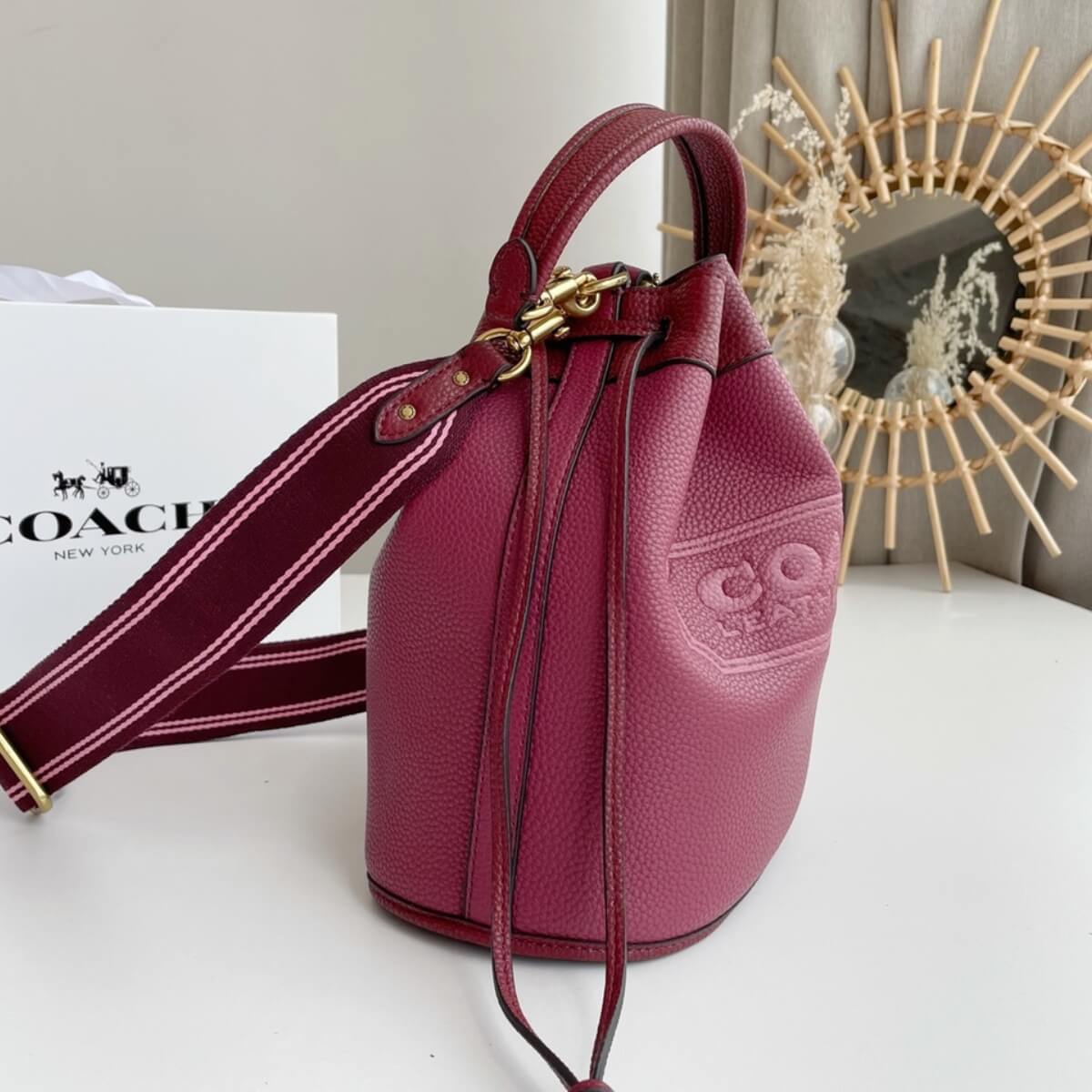 Coach Designer Field Bucket Bag With Coach Badge, Coach Handbag, Designer Handbag, Cheap Designer Handbag, Designer Handbag