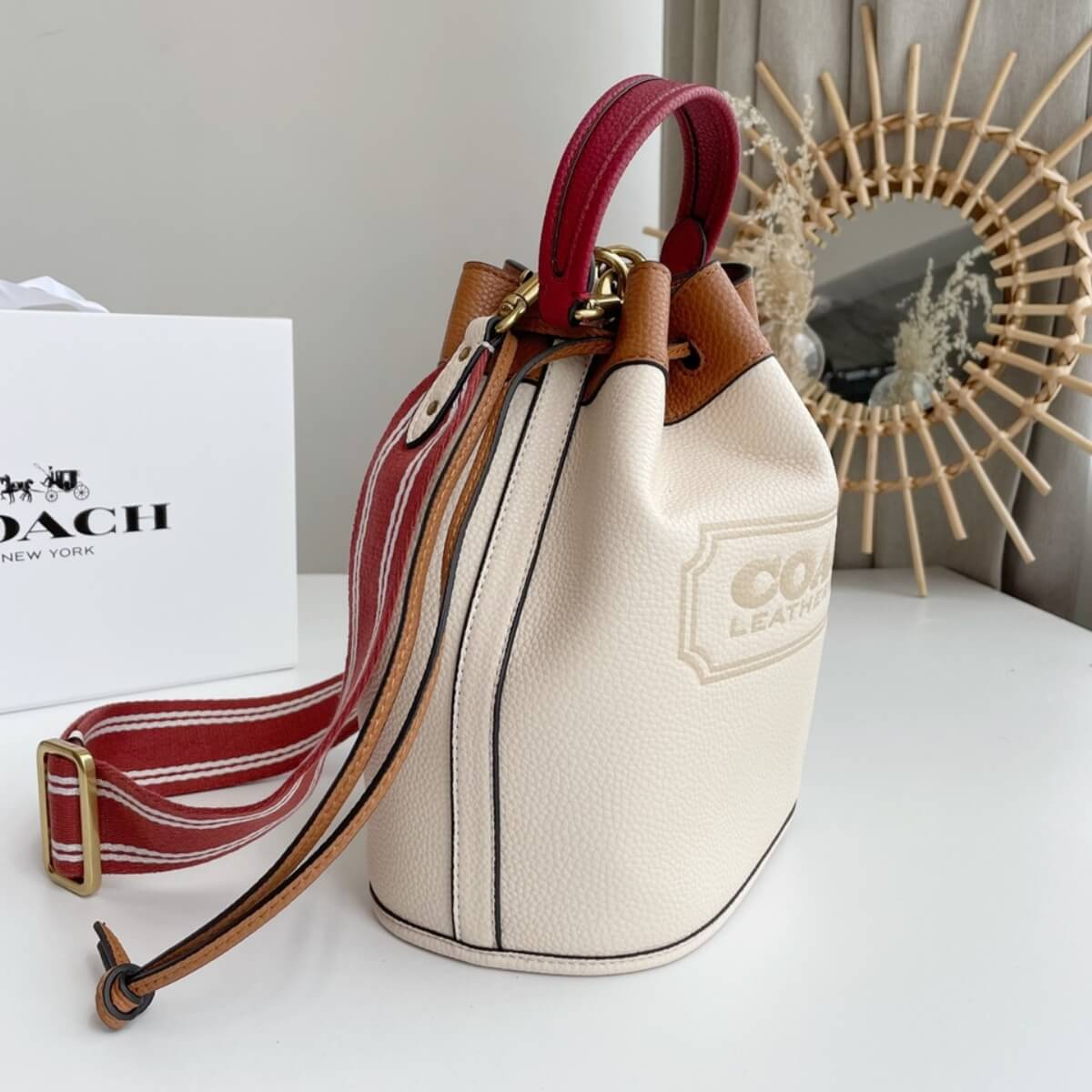 Coach Designer Field Bucket Bag With Coach Badge, Coach Handbag, Designer Handbag, Cheap Designer Handbag, Designer Handbag