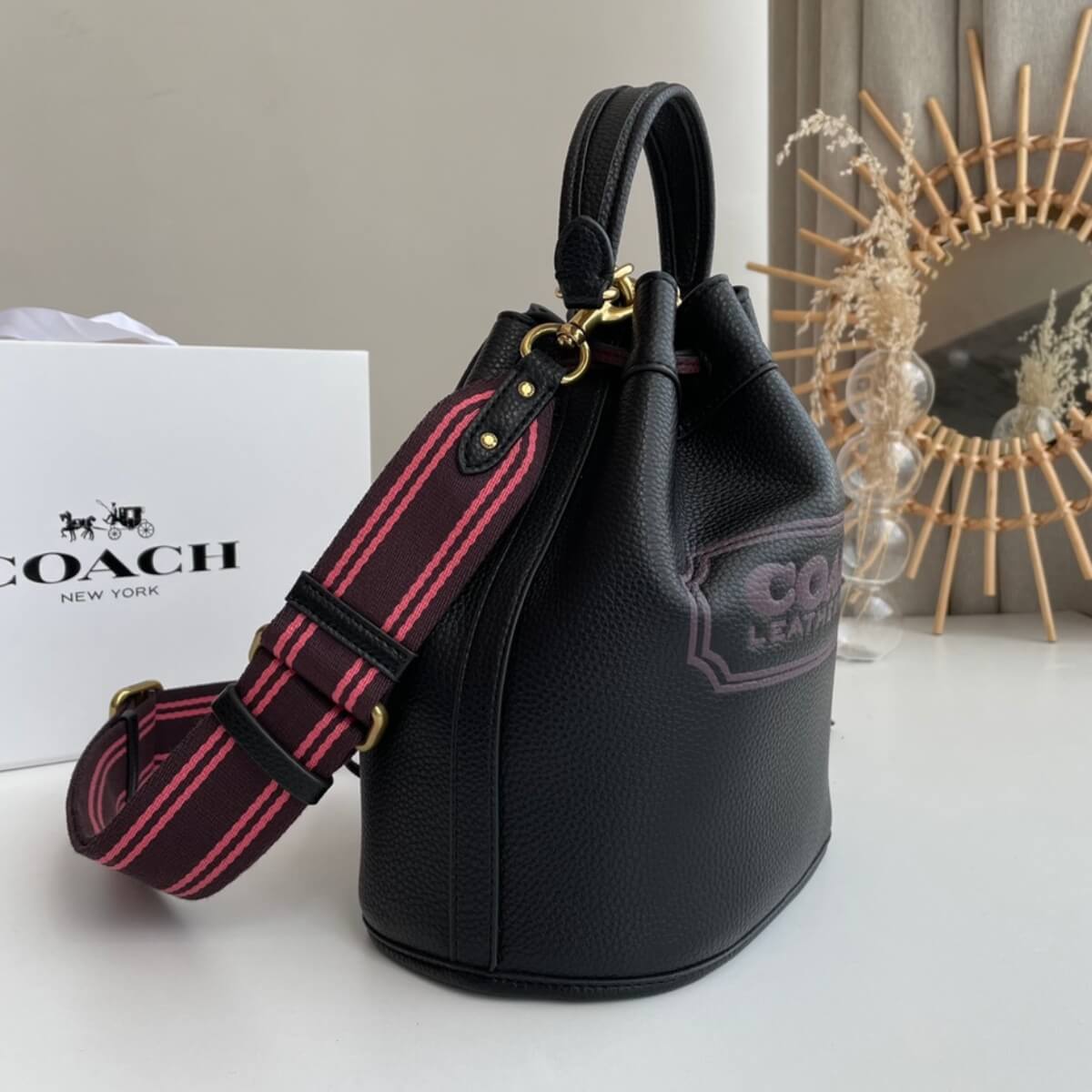 Coach Designer Field Bucket Bag With Coach Badge, Coach Handbag, Designer Handbag, Cheap Designer Handbag, Designer Handbag