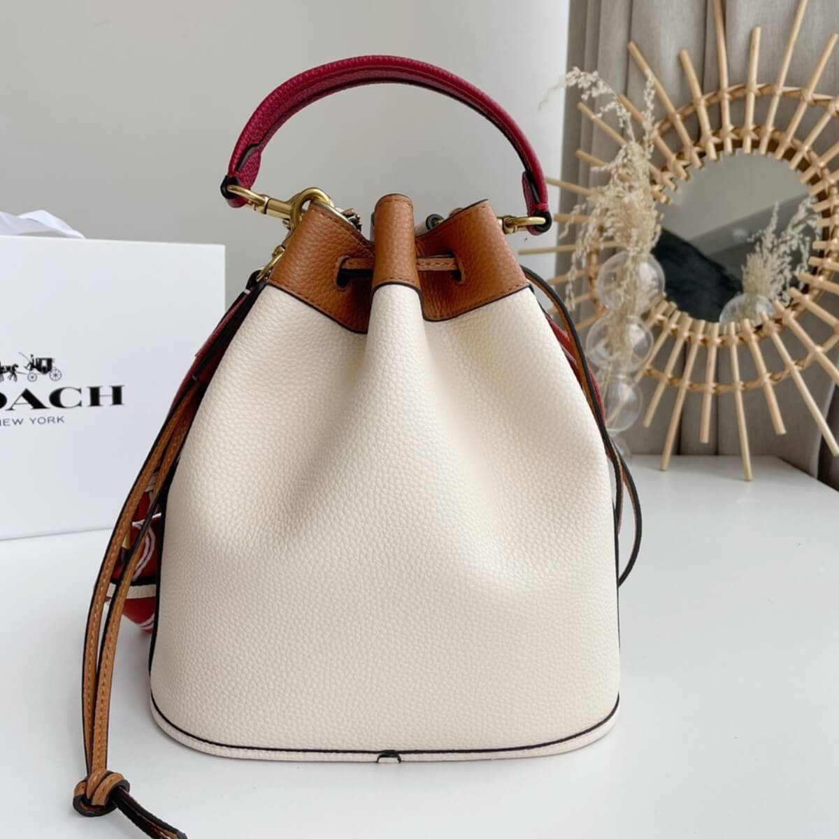 Coach Designer Field Bucket Bag With Coach Badge, Coach Handbag, Designer Handbag, Cheap Designer Handbag, Designer Handbag