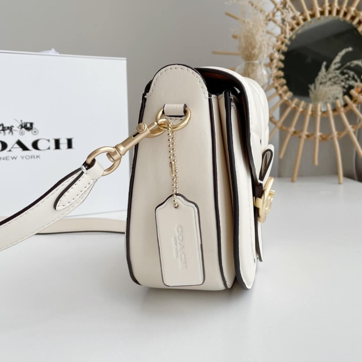 Coach Designer Georgie Saddle Bag With Quilting, Coach Handbag, Designer Handbag, Cheap Designer Handbag, Designer Handbag