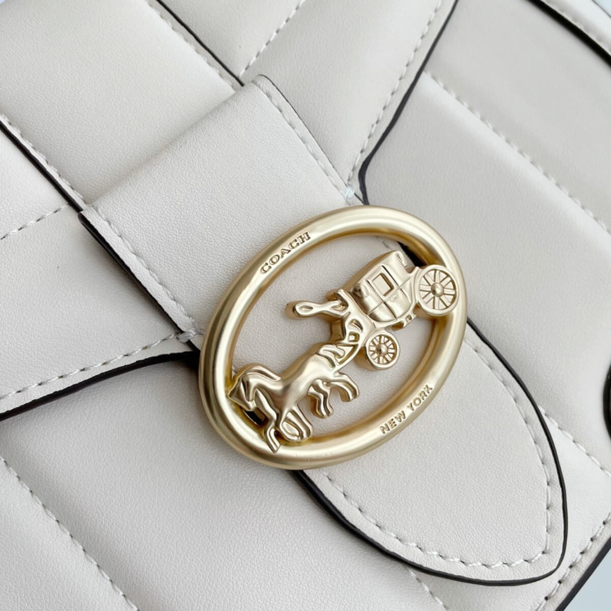 Coach Designer Georgie Saddle Bag With Quilting, Coach Handbag, Designer Handbag, Cheap Designer Handbag, Designer Handbag