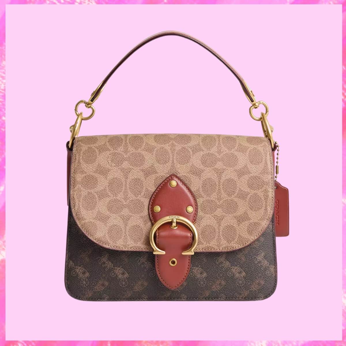 Coach Designer Horse And Carriage Print Shoulder Bag, Coach Handbag, Designer Handbag, Cheap Designer Handbag, Designer Handbag