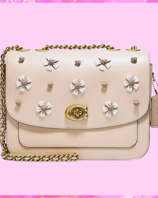 Coach Designer Madison Shoulder Bag With Tea Rose, Coach Handbag, Designer Handbag, Cheap Designer Handbag, Designer Handbag