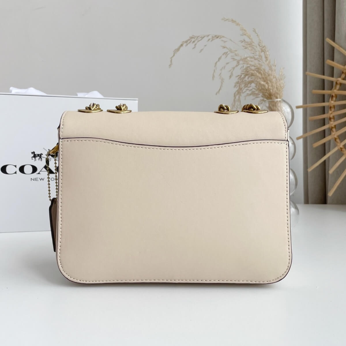 Coach Designer Madison Shoulder Bag With Tea Rose, Coach Handbag, Designer Handbag, Cheap Designer Handbag, Designer Handbag