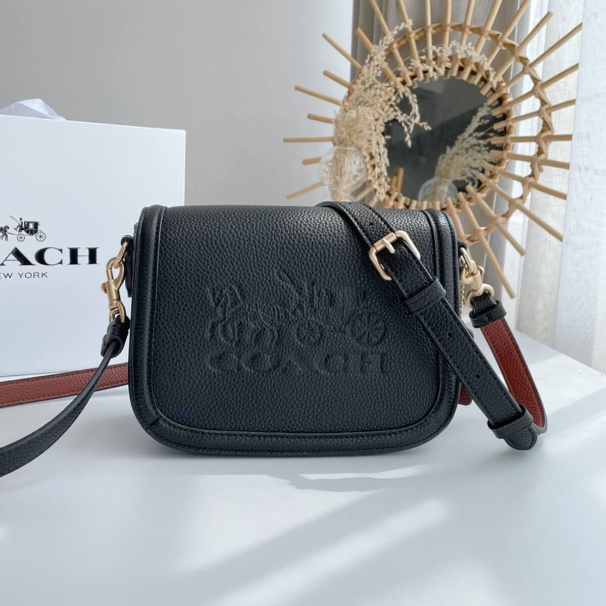 Coach Designer Saddle Bag With Horse And Carriage, Coach Handbag, Designer Handbag, Cheap Designer Handbag, Designer Handbag