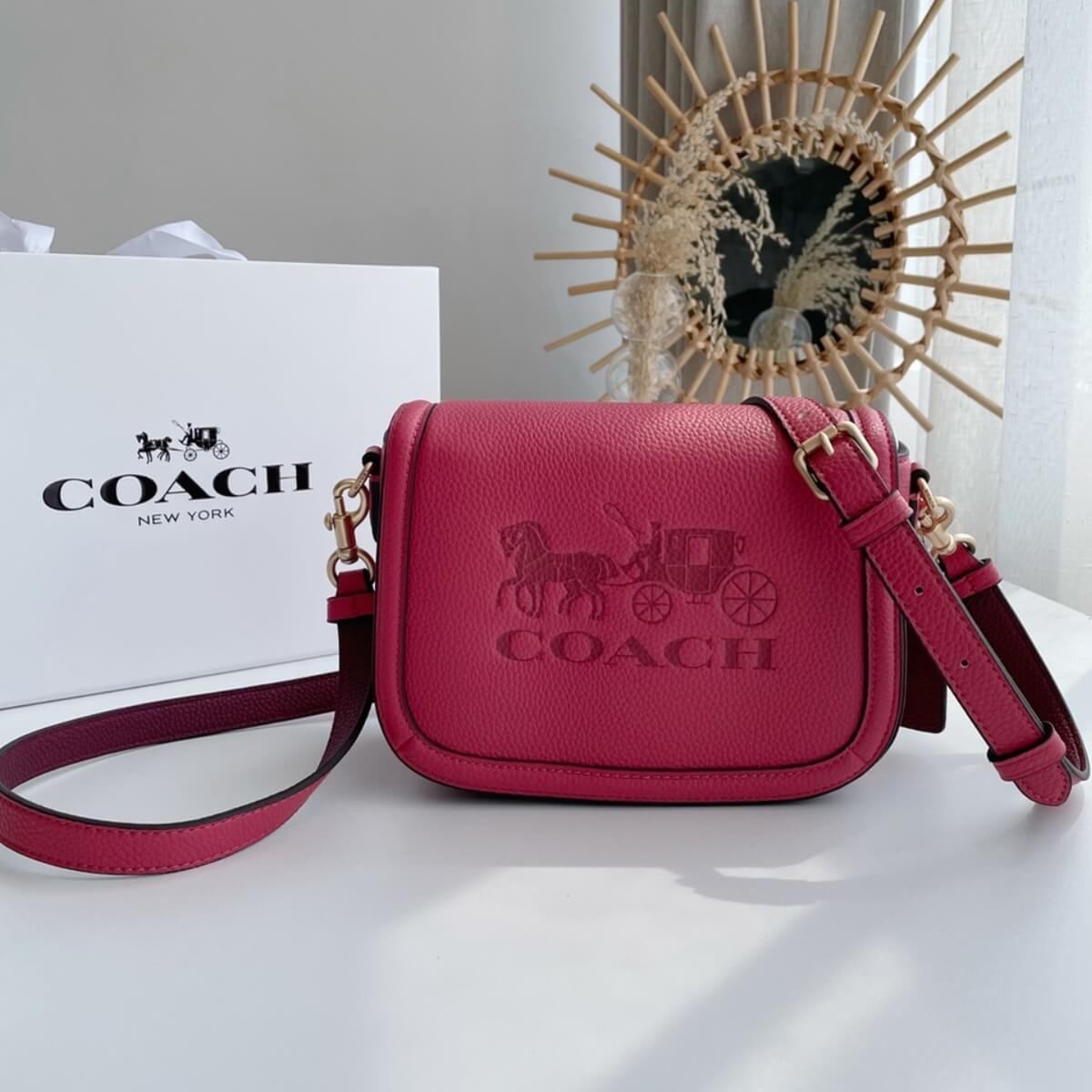 Coach Designer Saddle Bag With Horse And Carriage, Coach Handbag, Designer Handbag, Cheap Designer Handbag, Designer Handbag