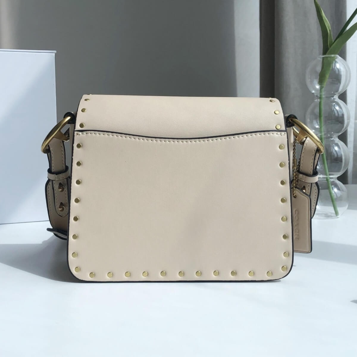 Coach Designer Shoulder Bag With Rivets, Coach Handbag, Designer Handbag, Cheap Designer Handbag, Designer Handbag