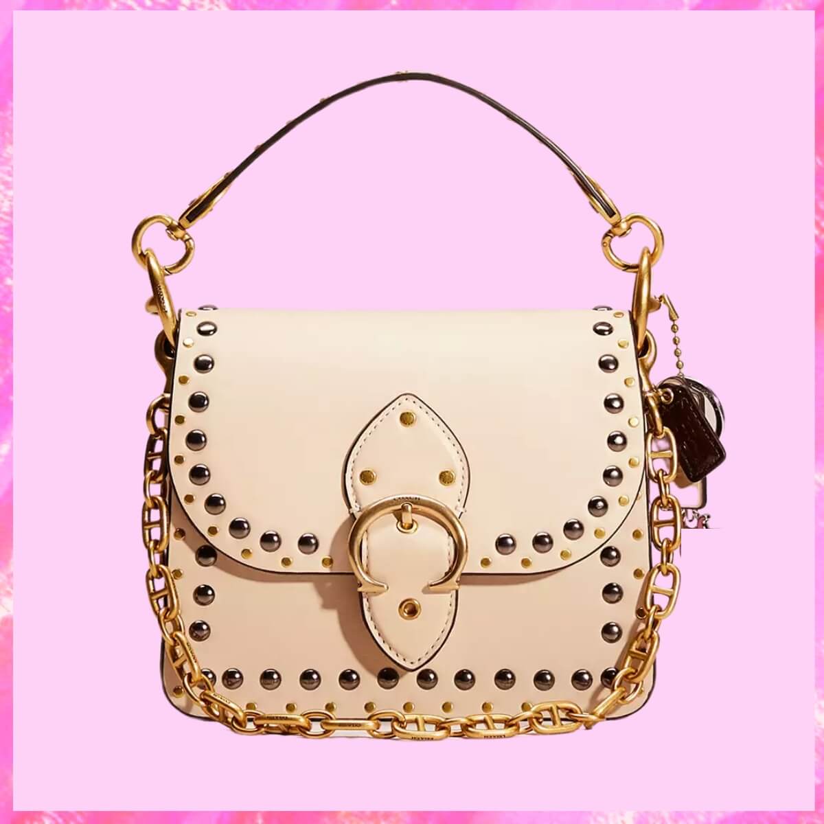 Coach Designer Shoulder Bag With Rivets, Coach Handbag, Designer Handbag, Cheap Designer Handbag, Designer Handbag