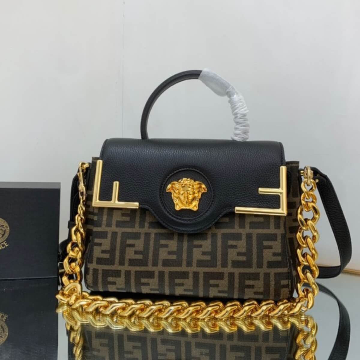 Designer 3WAY Medium FF Print Chain Handbag, Designer Handbag, Cheap Designer Handbag, Designer Handbag