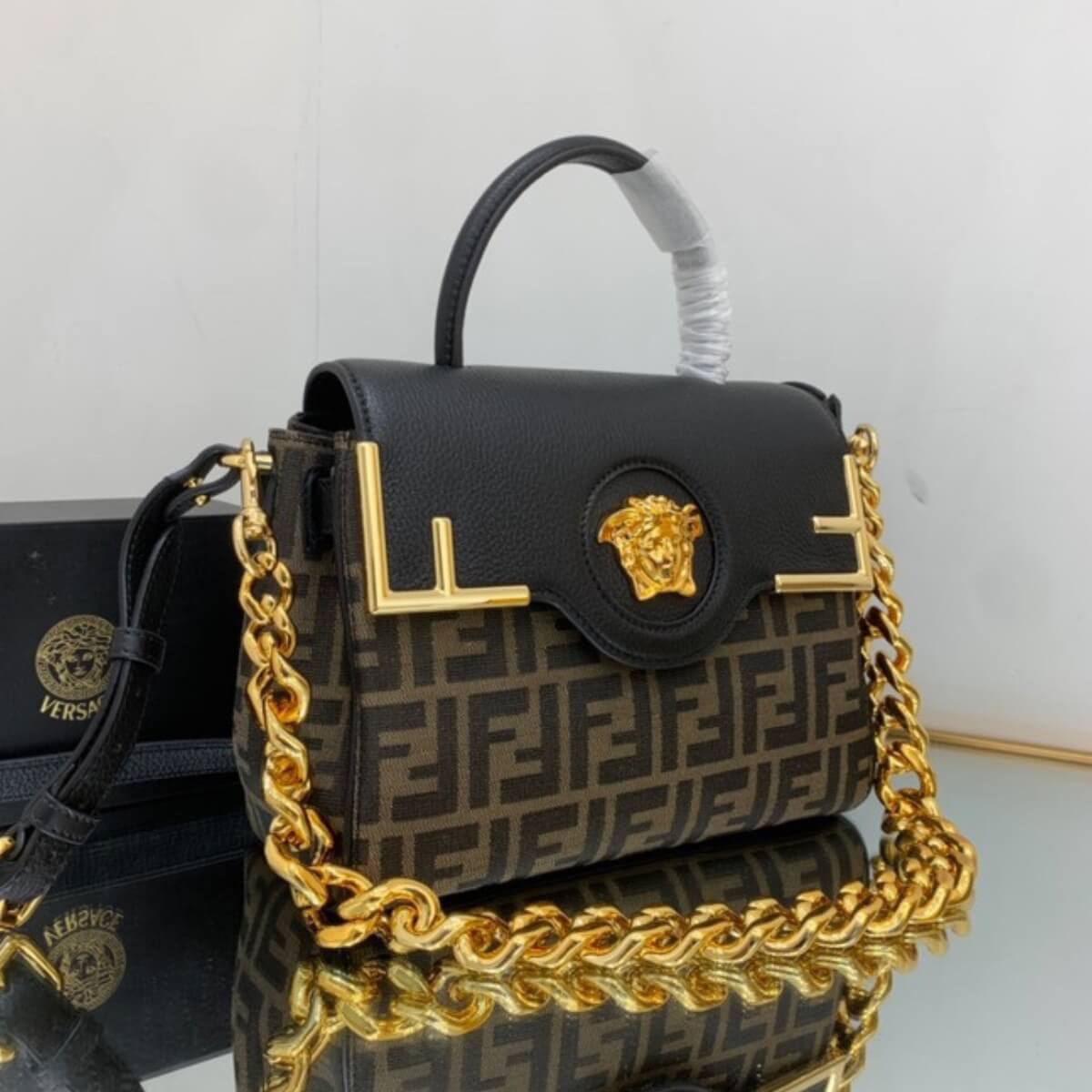 Designer 3WAY Medium FF Print Chain Handbag, Designer Handbag, Cheap Designer Handbag, Designer Handbag