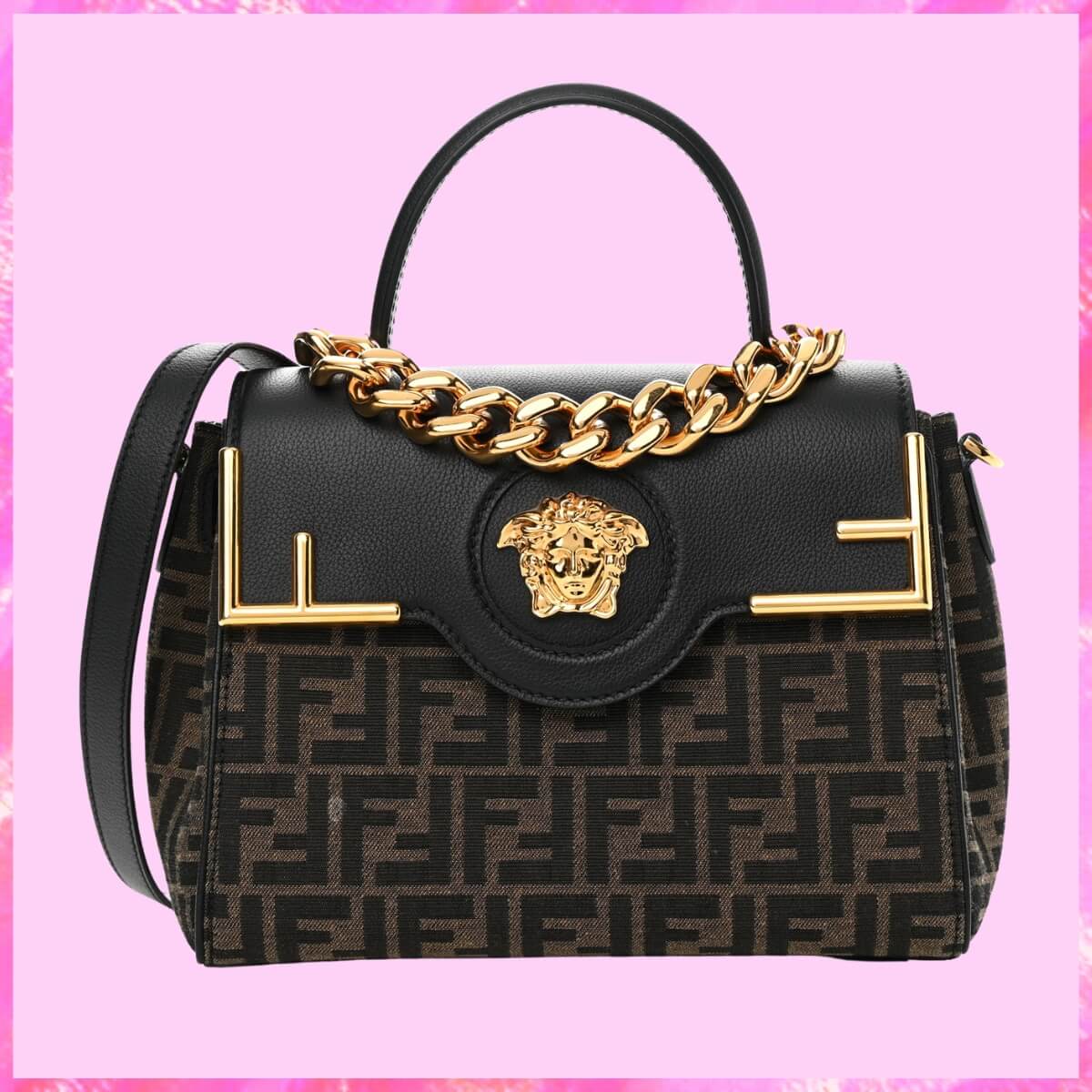 Designer 3WAY Medium FF Print Chain Handbag, Designer Handbag, Cheap Designer Handbag, Designer Handbag