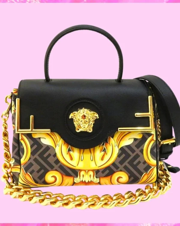 Fendance By Versace Designer 3WAY Medium Medusa Chain Handbag, Fendance By Versace Designer Handbag, Cheap Designer Handbag, Designer Handbag