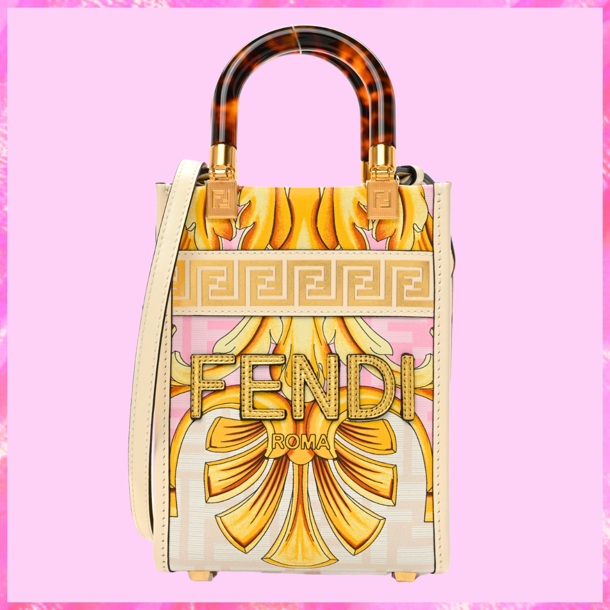 Fendance By Versace Designer Baroque Sunshine Tote, Fendance By Versace Handbag, Designer Handbag, Cheap Designer Handbag, Designer Handbag