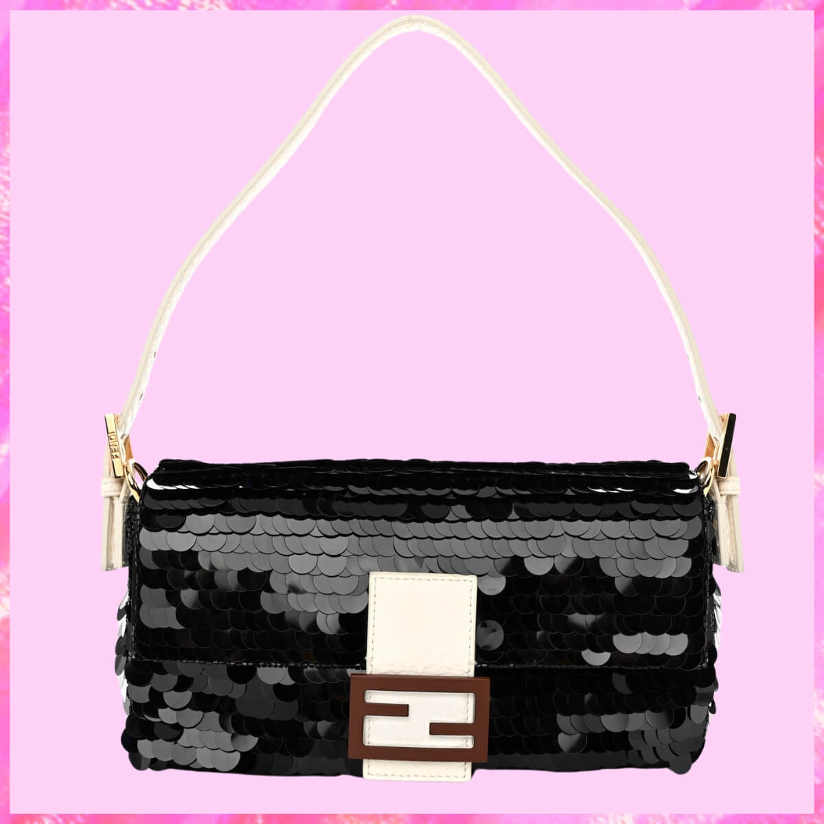 Fendi Designer Sequin Paillettes Baguette Handbag, Fendi Handbag, Designer Handbag, Cheap Designer Handbag, Designer Handbag