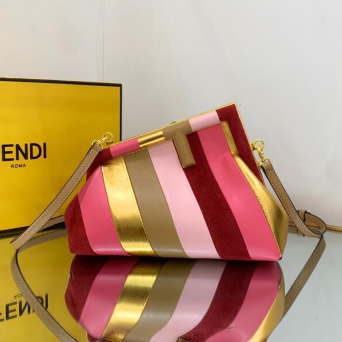 Fendi Designer Striped Nappa Leather Handbag, Fendi Handbag, Designer Handbag, Cheap Designer Handbag, Designer Handbag