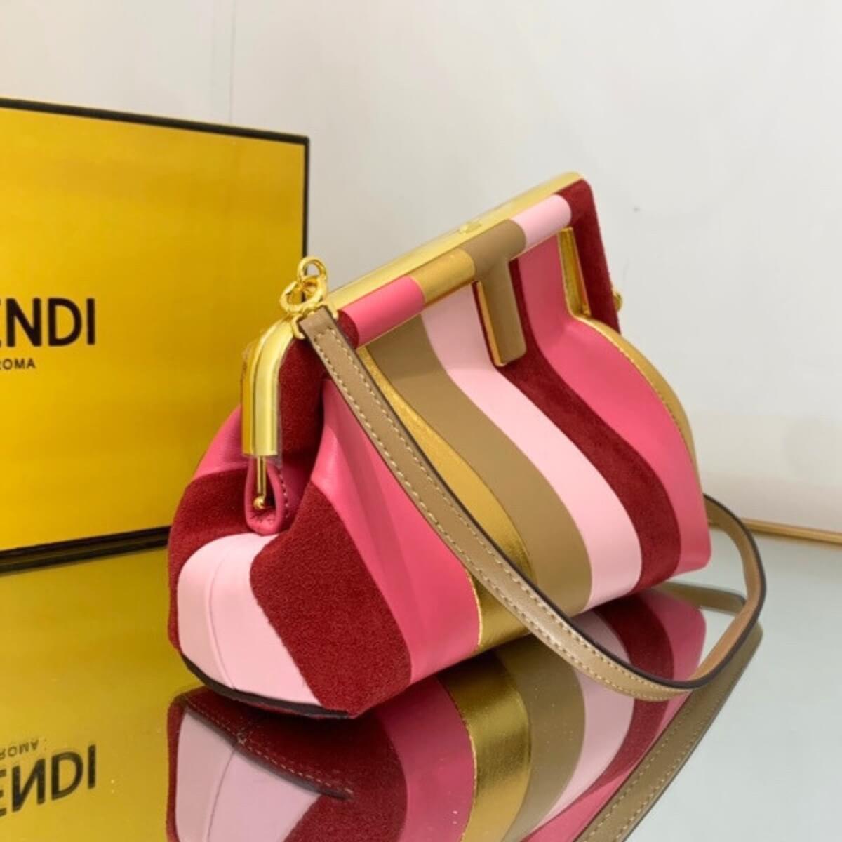Fendi Designer Striped Nappa Leather Handbag, Fendi Handbag, Designer Handbag, Cheap Designer Handbag, Designer Handbag