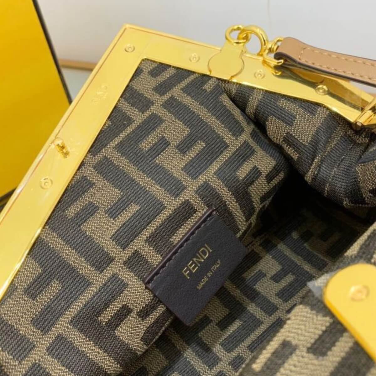 Fendi Designer Striped Nappa Leather Handbag, Fendi Handbag, Designer Handbag, Cheap Designer Handbag, Designer Handbag