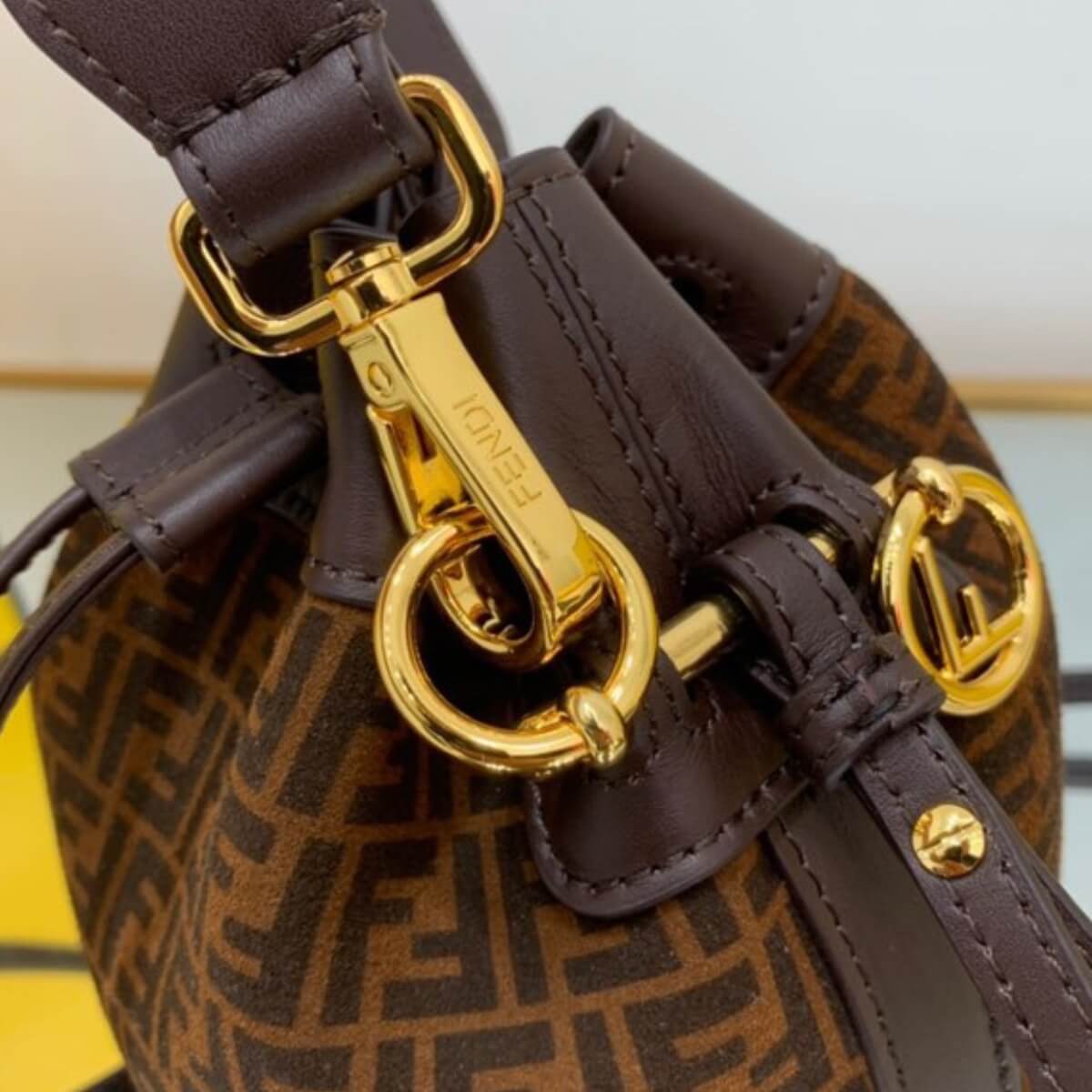 Fendi Designer Vitello King Tresor Bucket Bag, Fendi Handbag, Designer Handbag, Cheap Designer Handbag, Designer Handbag