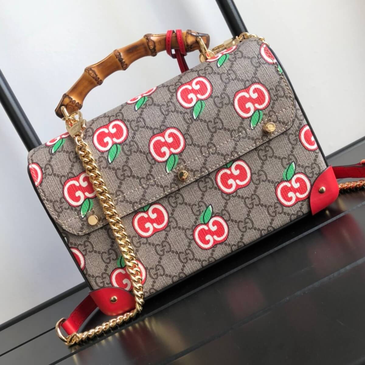 Gucci Designer GG Apple Padlock Bamboo Bag, Gucci Handbag, Designer Handbag, Cheap Designer Handbag, Designer Handbag