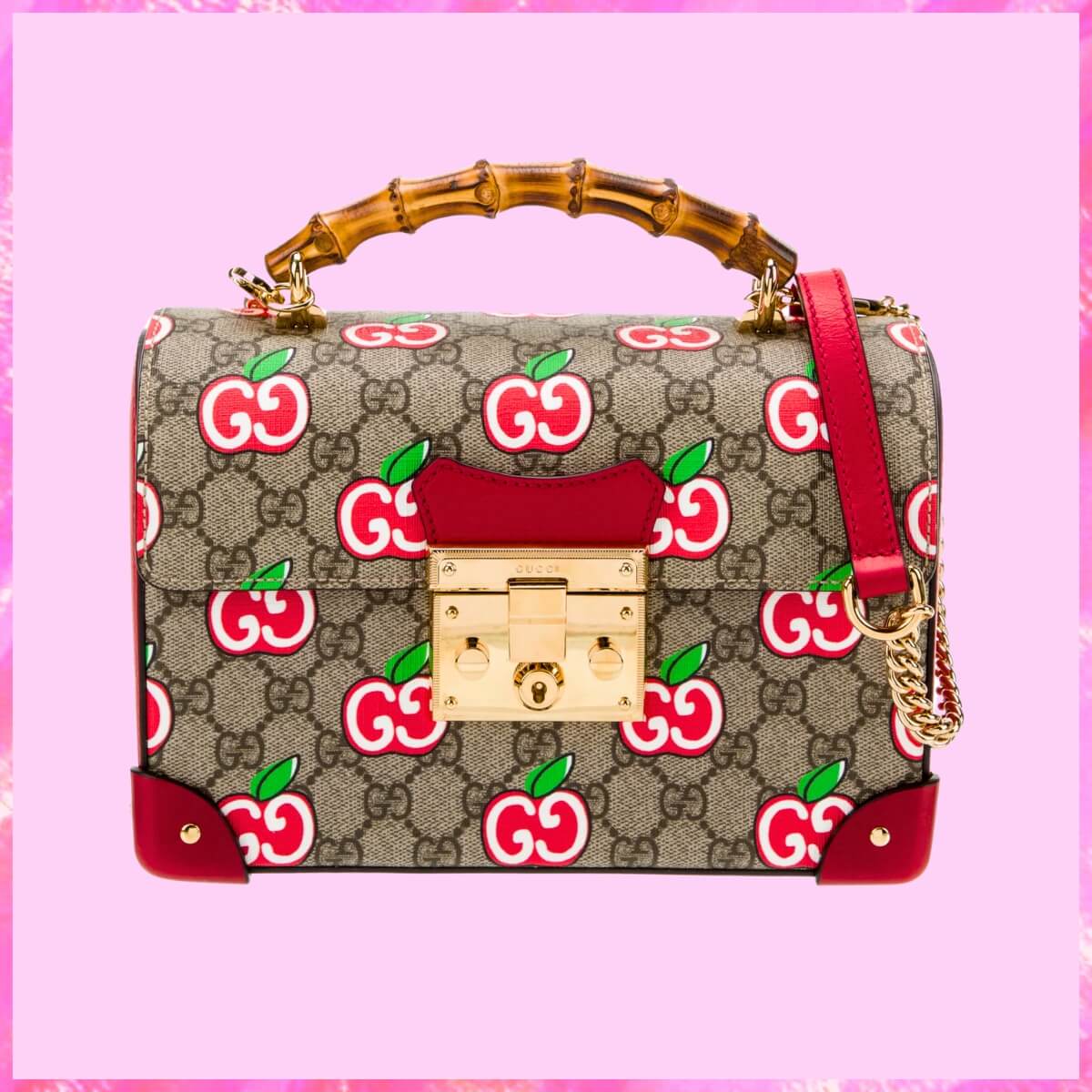Gucci Designer GG Apple Padlock Bamboo Bag, Gucci Handbag, Designer Handbag, Cheap Designer Handbag, Designer Handbag