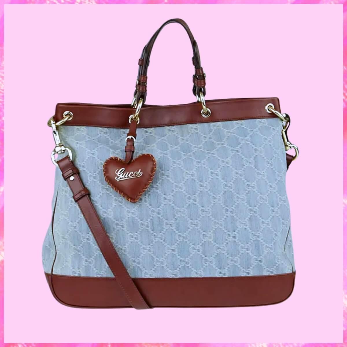 Gucci Designer GG Denim Top Handle Tote Bag, Gucci Handbag, Designer Handbag, Cheap Designer Handbag, Designer Handbag
