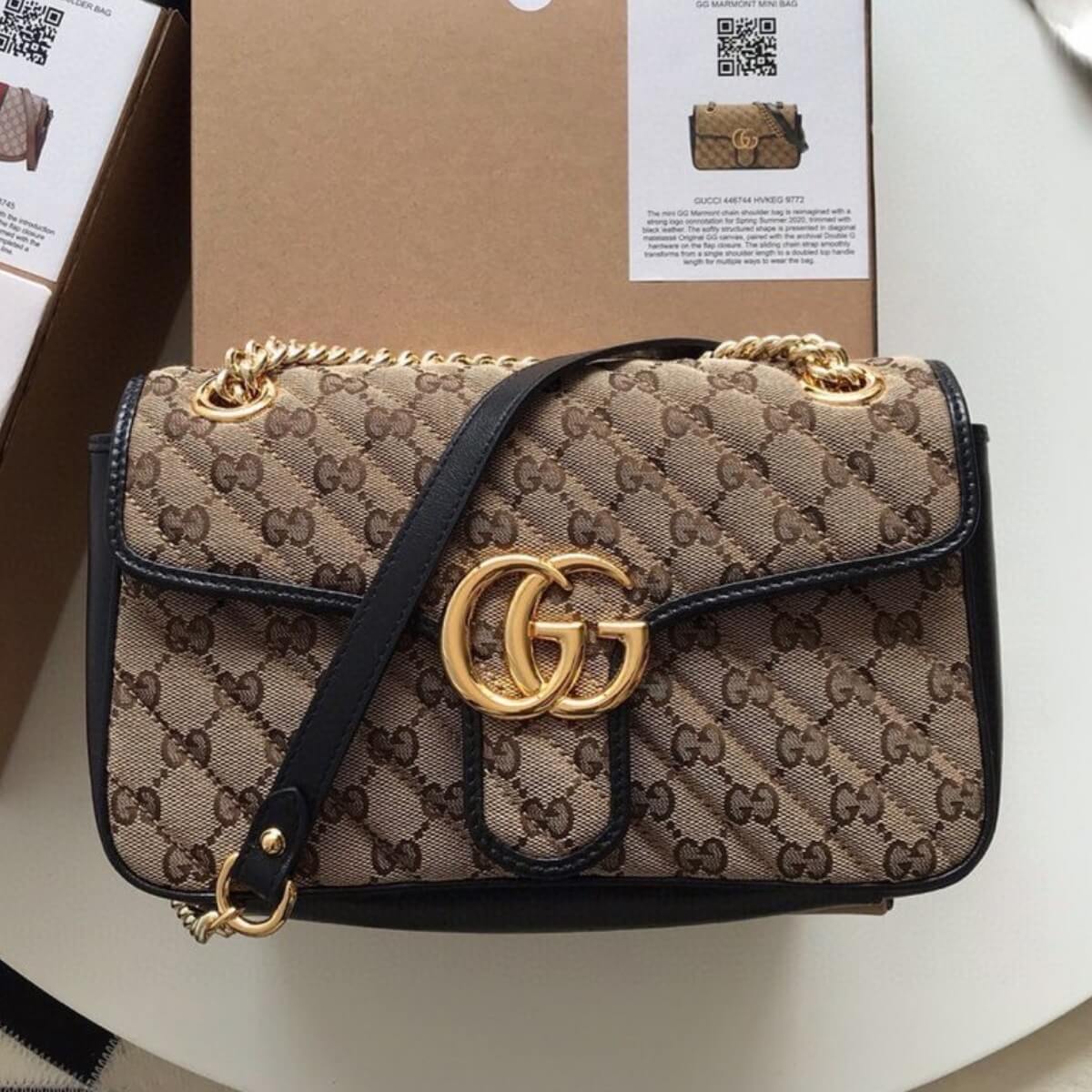 Gucci Designer GG Marmont Diagonal Quilted Handbag, Gucci Handbag, Designer Handbag, Cheap Designer Handbag, Designer Handbag