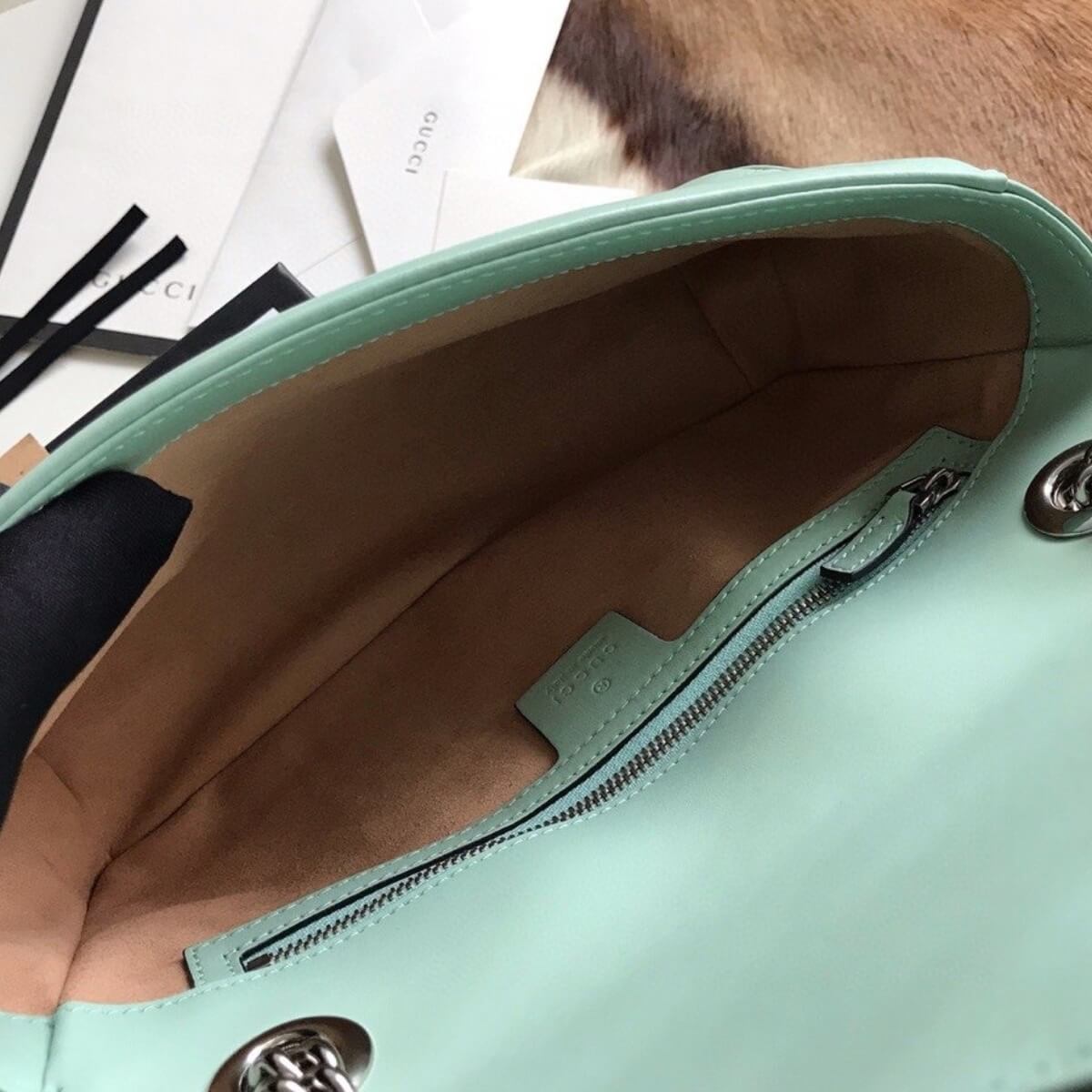 Gucci Designer GG Marmont Matelassé Handbag In Mint, Gucci Handbag, Designer Handbag, Cheap Designer Handbag, Designer Handbag