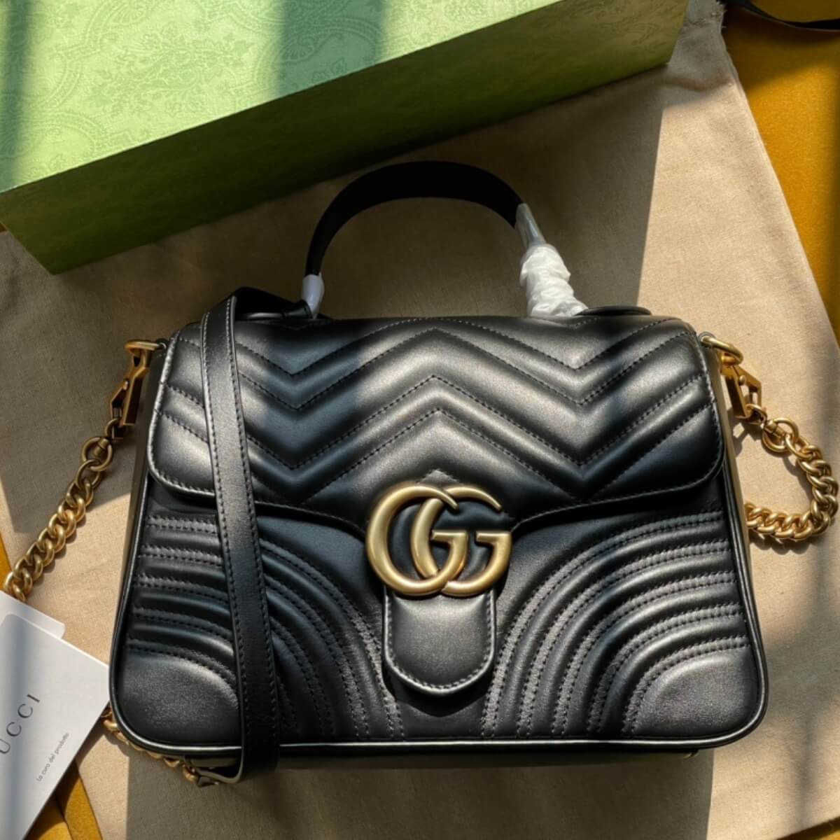 Gucci Designer GG Marmont Top Handle Bag, Gucci Handbag, Designer Handbag, Cheap Designer Handbag, Designer Handbag