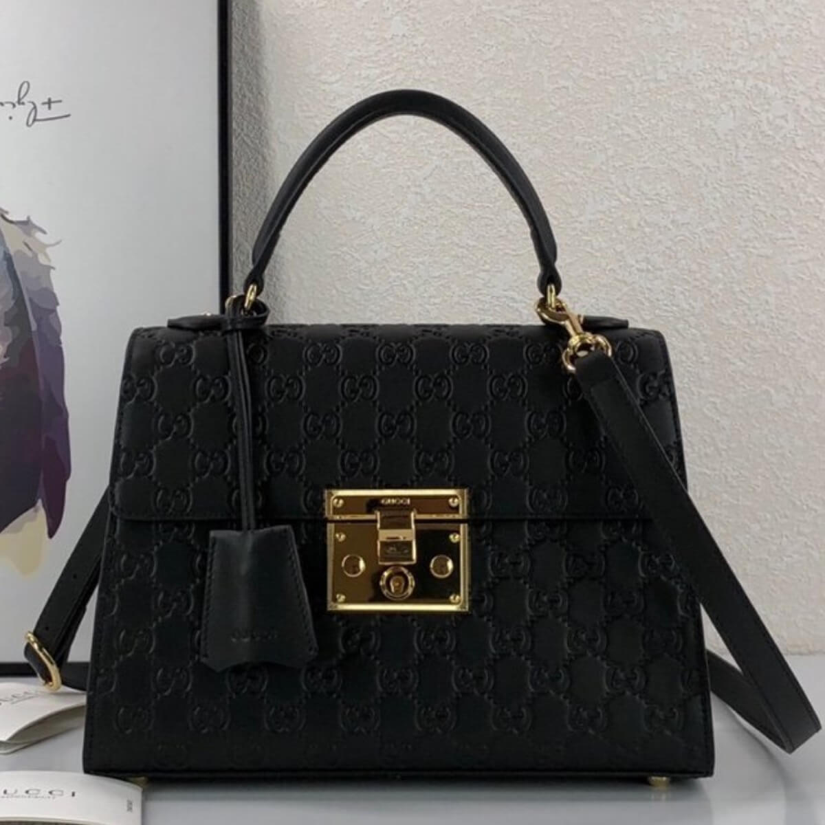 Gucci Designer GG Signature Padlock Handle Bag, Gucci Handbag, Designer Handbag, Cheap Designer Handbag, Designer Handbag