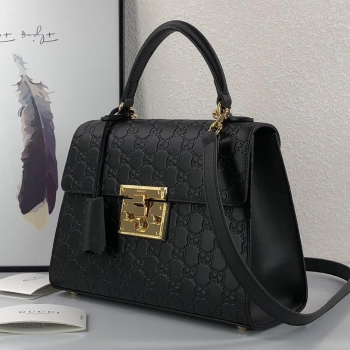 Gucci Designer GG Signature Padlock Handle Bag, Gucci Handbag, Designer Handbag, Cheap Designer Handbag, Designer Handbag