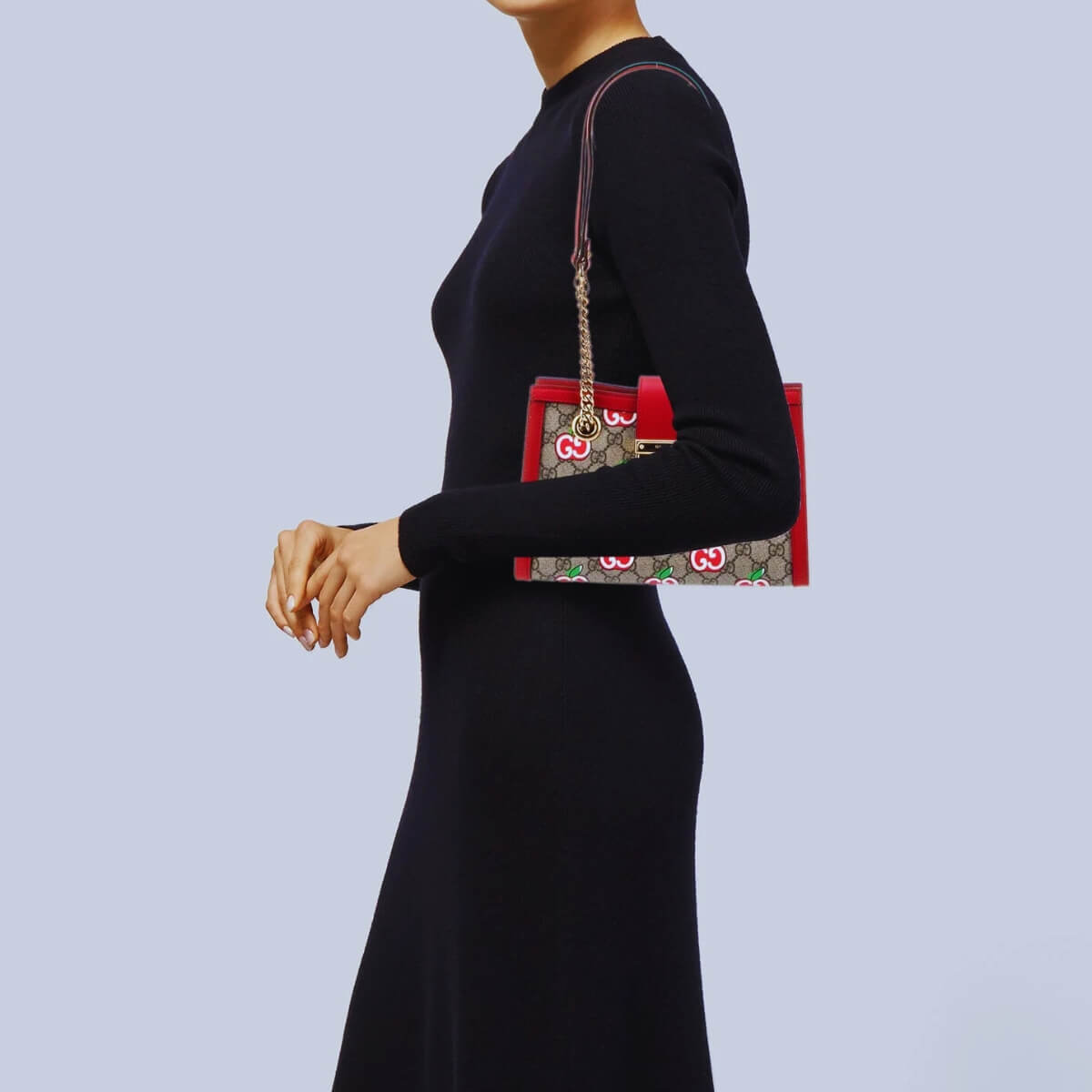 Gucci Designer GG Supreme Apple Padlock Shoulder Bag, Gucci Handbag, Designer Handbag, Cheap Designer Handbag, Designer Handbag