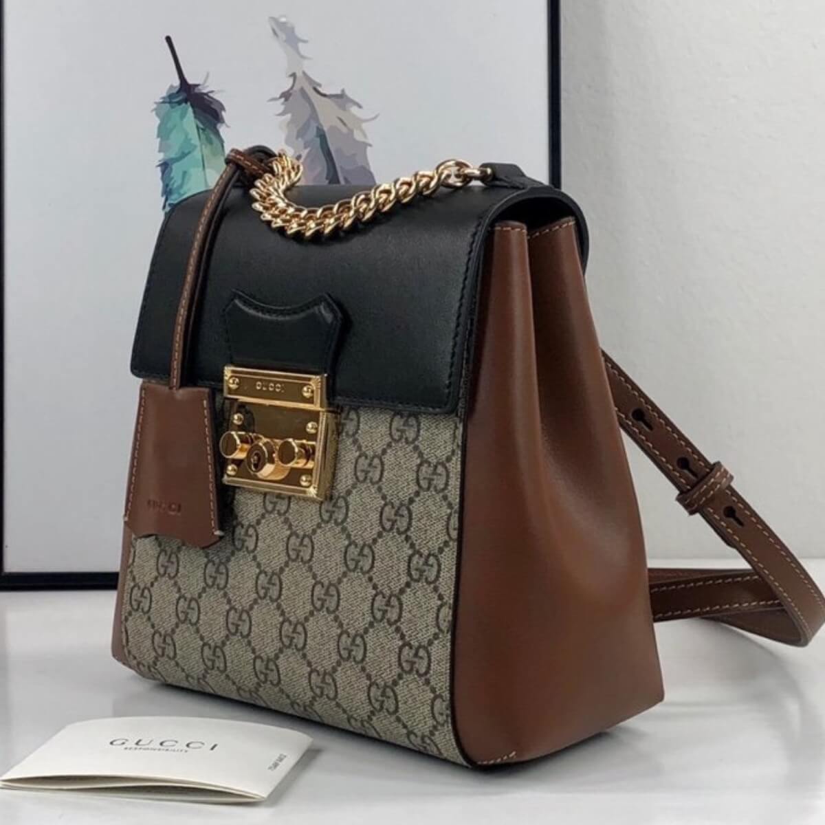Gucci Designer GG Supreme Padlock Backpack Purse, Gucci Handbag, Designer Handbag, Cheap Designer Handbag, Designer Handbag