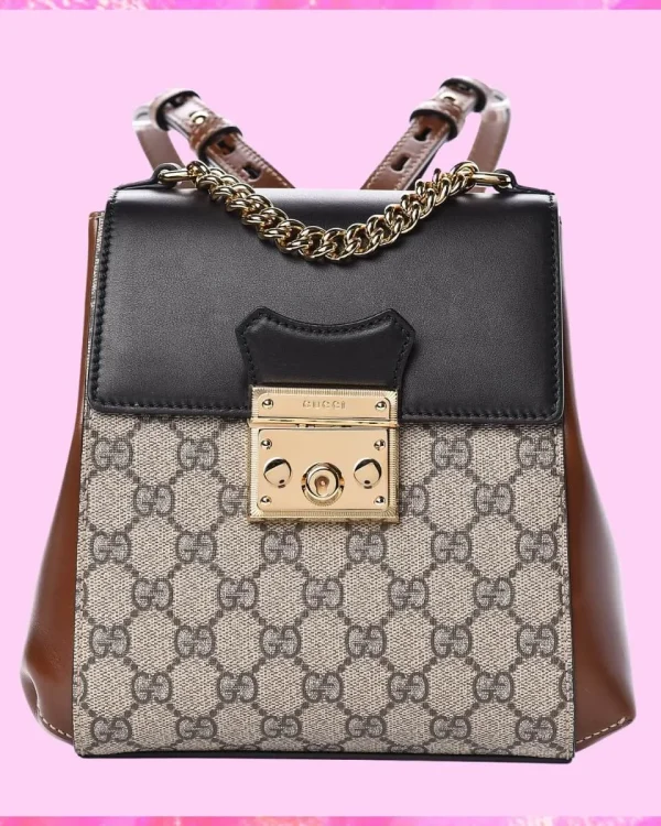 Gucci Designer GG Supreme Padlock Backpack Purse, Gucci Handbag, Designer Handbag, Cheap Designer Handbag, Designer Handbag