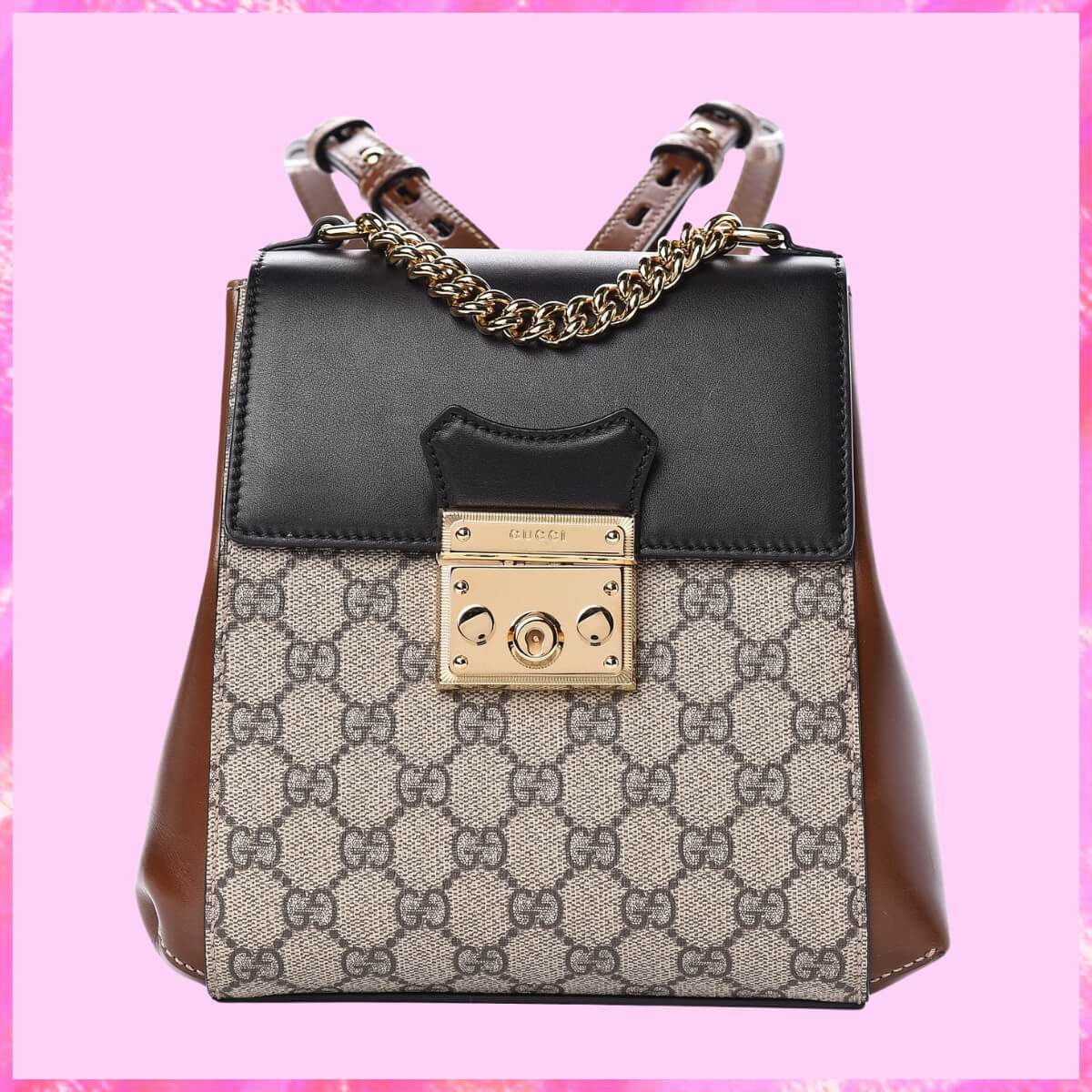 Gucci Designer GG Supreme Padlock Backpack Purse, Gucci Handbag, Designer Handbag, Cheap Designer Handbag, Designer Handbag